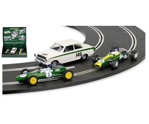 SET 3 MODELLINO AUTO SCALEXTRIC JIM CLARK COLLECTION TRIPLE PACK SLOT CAR 1:32