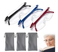 Set 3 Occhiali Ingrandimento Professionali (800%, 1000%, 1600%) per Lettura e Lavori di Precisione, Include 3 Custodie Protettive, Lenti Ingrandenti per Cucito, Modellismo e Fai da Te