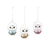 Set 3 Ornamenti Natale Pinguino Brillantini Appendibili | Design cartone adorabile, per cappello invernale, occhi vividi, per sogno, per decorazione festiva(Style-1)