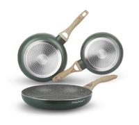 Set 3 padelle 20, 24 e 28 cm scritta Cooking Therapy