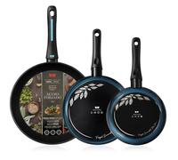 Set 3 Padelle Briebe Mare Acciaio Forgiato Induzione 20-24-28cm
