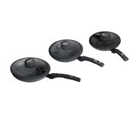 SET 3 PADELLE CON COPERCHI PADELLE ANTIADERENTI 20 24 28 CM GRAN PIERRE BAVARIA