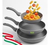 Set 3 Padelle Primolla 20-24-28cm in Alluminio Effetto Pietra Piano Cottura Gas