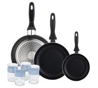Set 3 padelle Wellhome 16/20/24 alluminio pressato+Set di 4 bicchieri da 0,5 l