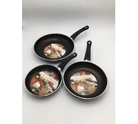 Set 3 Padelle ZS Antiaderente Linea Mediterranea Manico Soft Touch Made In Italy