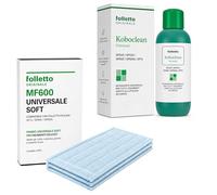 SET 3 PANNI LAVAPAVIMENTI Universale Soft MF600 ORIGINALE + Detergente KOBOCLEAN per Folletto Pulilava SP7s, SP600 e SP600S - Ricambi Folletto per Pavimenti Delicati, Cotto, Ceramica, Granito