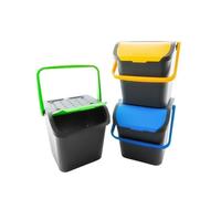 SET 3 PATTUMIERE ECOLOGICHE 35L CESTINI RACCOLTA DIFFERENZIATA CASA UFFICIO CUCI