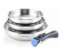 Set 3 Pentole Arthur Martin AM1410 con Manico Removibile 20/24/26 cm