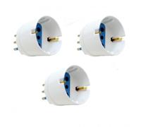 Set 3 pezzi - Adattatore Presa Schuko a Spina 10A Italiana Convertitore Spina Tedesca - Bianco