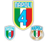 Set 3 pezzi Adesivo Scudetto Napoli mod. 9 sagomato (1 pz. cm 30 + 2 pz. cm 13)
