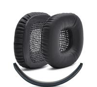Set 3 pezzi Archetto e Cuscinetti Auricolari - Copertura Archetto in PU e Cuscinetti Sostitutivi, Nero, compatibile con Marshall Major II Black - Nouvo