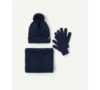Set 3 pezzi berretto + guanti + scaldacollo Blu 6/8 anni - 114/126 cm