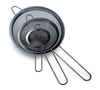 Set 3 pezzi colino a maglia fine nera, setaccio per farina nera per dolci, Clander in acciaio inossidabile, colino per tè Matcha nero, separatore per sugo, colini per pasta con setaccio Stasher