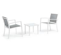 BIZZOTTO - AURI SET PER ESTERNO TAVOLO CON 2 SEDIE IN ACCIAIO VERNICIATO BIANCO 0662992