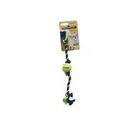 Set 3 pezzi gioco per cani Cotone Mini con Palla Tennis 16cm Croci