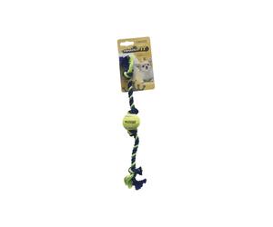 Set 3 pezzi gioco per cani Cotone Mini con Palla Tennis 16cm Croci