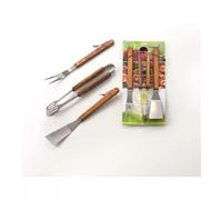 SET 3 PEZZI IN ACCIAIO INOX CON MANICO IN LEGNO