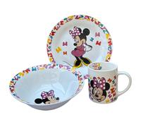 SET 3 PEZZI IN CERAMICA MINNIE DISNEY TAZZA CIOTOLA PIATTO STOVIGLIE PER BAMBINI