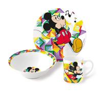 SET 3 PEZZI IN CERAMICA TOPOLINO DISNEY TAZZA CIOTOLA PIATTO STOVIGLIE BAMBINI