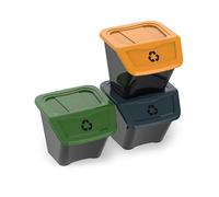 Set 3 Pezzi Pattumiera Ecobin per Raccolta Gryn 30 LX3 39 x 39 cm x H 33 cm