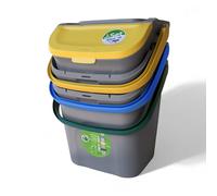 Set 3 pezzi pattumiera verticale 28 L Eco way 39x37xH41 cm per esterno