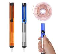 Set 3 Pezzi Pompa Dissaldante Professionale e Treccia in Rame, Succhiastagno Manuale ad Alta Aspirazione (187mm), Strumento per Rimozione Stagno Liquido, Kit Essenziale per Saldatura