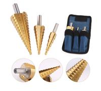 Set 3 pezzi punte trapano a cono HSS per taglio legno ottone plastica 4 12 20 32