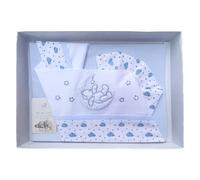 Set 3 pezzi regalo bimbo neonato corredo culla 100% cotone lenzuolo federa