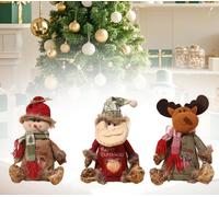 Set 3 Pezzi Sacchetti Regalo Natale Riutilizzabili Babbo Natale Pupazzo di Neve