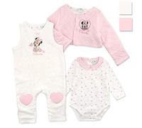 Set 3 pezzi tutina pagliaccetto body e giacchino Disney Minnie neonata 3428