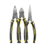 Stanley Set di pinze FatMax STA484488 – 3 pezzi, universali, becchi mezzotondi