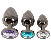 Anos Metal Butt Plug Set Black