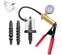 Set 3 plug anali in silicone con ventosa - Analdildo per uomini e donne, dilatatore anale, massaggiatore prostatico ed effetto pompa intima per stimolazione punto G e clitoride (Rosso)