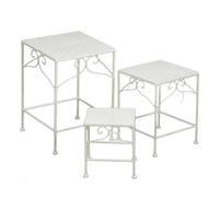 Set 3 Portapiante Quadrati per Giardino e Balcone in Metallo Milena Bianco