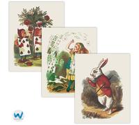 Set 3 poster vintage Alice nel paese delle meraviglie - Book Art -...