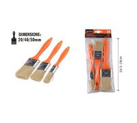 SET 3 PZ PENNELLI PIATTI PER PITTURA DIMENSIONI 20/40/50MM MANICO PLASTICA 90308