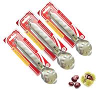 SET 3 PZ PINZA TAGLIA CASTAGNE IN ACCIAIO INOX 18/10 DOPPIA LAMA A CROCE DE LUCA