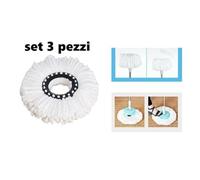SET 3 PZ RICAMBIO SINGOLO ROTOMOP MOCIO IN MICROFIBRA ROTO MOP SUPER FIVE X5