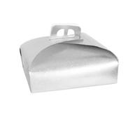SET 3 PZ SCATOLA PORTA TORTA ARGENTO 33X33CM DOLCI PASTICCERIA FESTA PARTY 58014