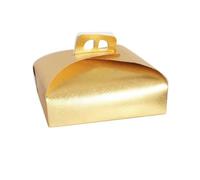 SET 3 PZ SCATOLA PORTA TORTA ORO 36X36CM PER DOLCI PASTE PASTICCERIA FESTA 58009