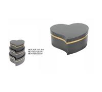 SET 3 PZ SCATOLE BOX REGALI VARIE MISURE MATRIOSKA FORMA CUORE STORTO NERO 71932