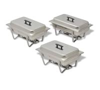 Set 3 pz Teglie Scaldavivande in Acciaio Inossidabile