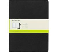 Quaderno Cahier Journal Moleskine XL a pagine bianche nero. Black. Set da 3