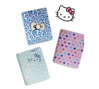 Set 3 Quaderni Maxi Spiralati Hello Kitty - Tinta Unita Quadro 5mm