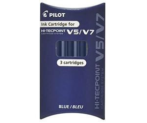 SET 3 REFILL ROLLER HI-TECPOINT V5-V7 RICARICABILE BLU BEGREEN PILOT