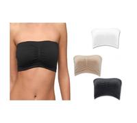 SET 3 REGGISENI A FASCIA TOP BRA REGGISENO PUSH UP IMBOTTITO SENZA SPALLINE BAND