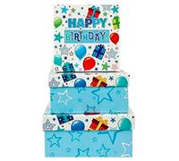 Set 3 scatole di cartone foderato Compleanno - 2 modelli