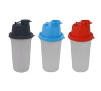 Set 3 Shaker Graduati 250ml con Elica Interna Miscelatrice per Caffè Freddo GRANITE Proteine e Salse CONTENITORE Tappo Ermetico Salvagoccia BOTTIGLIA in Plastica Alimentare Colori Assortiti