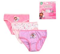 Set 3 Slip Bambina Gabby's Dollhouse Mutandine 100% Cotone Intimo Bambini Confortevole e Traspirante Colori Rosa/Lilla/Bianco Elastico Vita Idea Regalo Box
