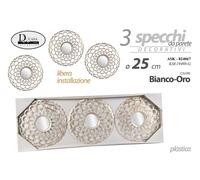 SET 3 SPECCHI PARETE DECORATIVI VARI SPECCHIO LIBERA INSTALLAZIONE 25cm
